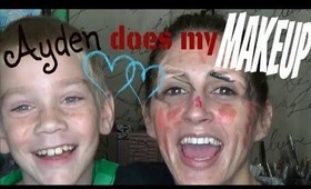 My kid (Ayden) does my makeup!