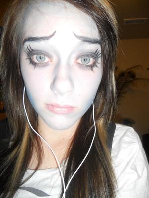 I did the sad looking make up from tim burton the corpse bride