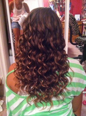 I curled my friend Hailey's hair! It looks perfect!