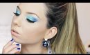 Get Ready With Me - Bold Blue & Green Make Up | ELF, BENEFIT, MAC MAKEUP