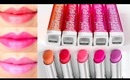 Maybelline Color Whisper Lipstick Swatches on Lips 5 colors