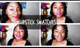 Lipstick swatches on brown skin / Dark skin   Spring 2015