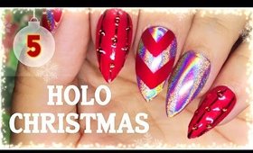 5. Holo Christmas nail art | Advent Calendar 2016