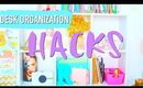 5 BEST Desk ORGANIZATION HACKS | Paris & Roxy