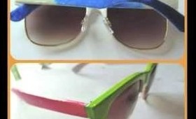 DIY color block/ombre gradient effect sunglasses/shades/sunnies using nail polish for summer!