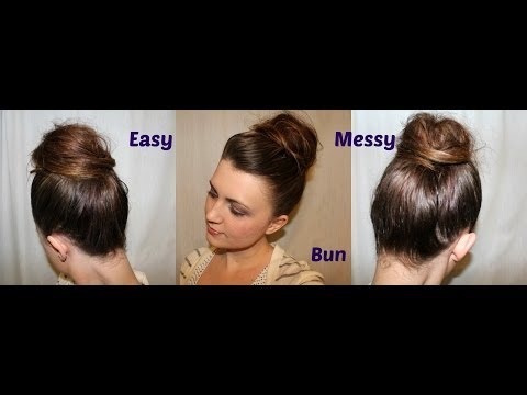 Cute Easy Messy Bun Hairstyle Tutorial For Medium To Long