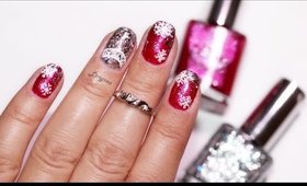 Sparkles and Snowflakes Winter Nails