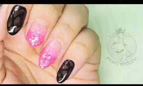 Sheer Black & Neon Glitter ✩ PinkFlyingCow