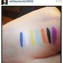 swatches of limecrime uniliners 