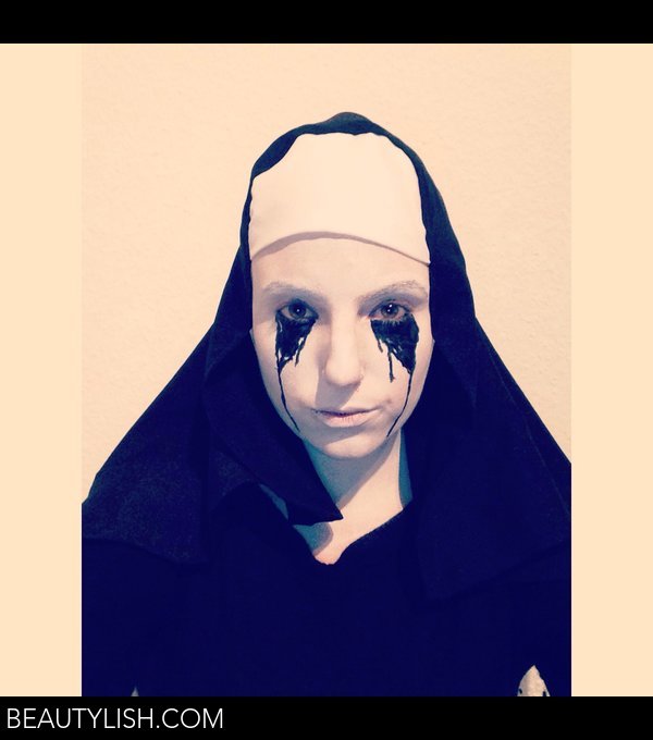 Simple Halloween Look! Weeping Nun Makeup