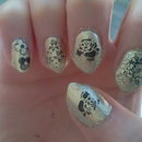 Gold Floral nails
