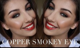 Copper Smokey Eye + Red Lip Makeup Tutorial