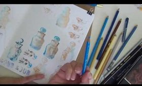 Vintage look for backgrounds w/ Stamps &water color pencils