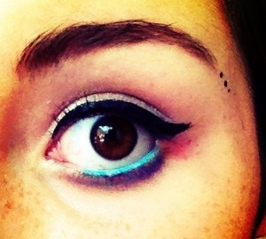 I did brow dots for the first time and bright blue on the waterline :)