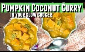 The BEST Slow Cooker Pumpkin Coconut Curry Recipe Indian Dish, Easy Crockpot Pumpkin Coconut Curry