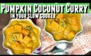 The BEST Slow Cooker Pumpkin Coconut Curry Recipe Indian Dish, Easy Crockpot Pumpkin Coconut Curry