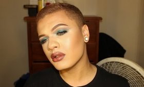 Blue Smokey Eyes with a Gold Pop