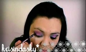 Maquillaje del día: Morado para las ojiverdes! ;)