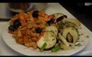 Tuna & Shrimp Punttanesca w/ Grilled fennel & eggplant