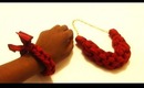 DIY Finger Knit Bracelet - Two Finger Knitted Fabric Bracelet