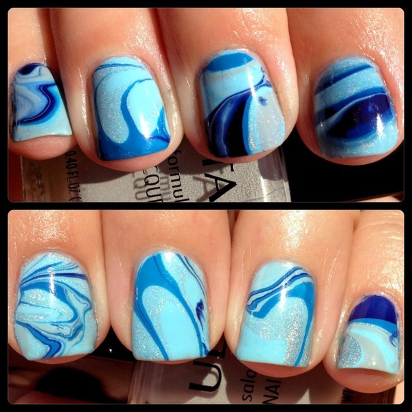 Light Blue Water Marble | Nicole M.'s (PolishMePlease) Photo | Beautylish