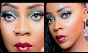 Full Face Makeup Tutorial | Holiday Glitz by AYMONEGIRL