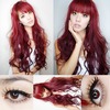 Messy wine red curls 