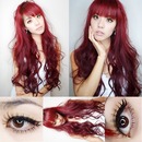 Messy wine red curls 