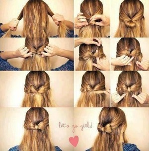This is how to do a bow in the hair ;) hope it will help u to learn it :)
