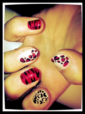 Zebra & leopard print in need a tan, just in case tomorrow never comes & black shadow