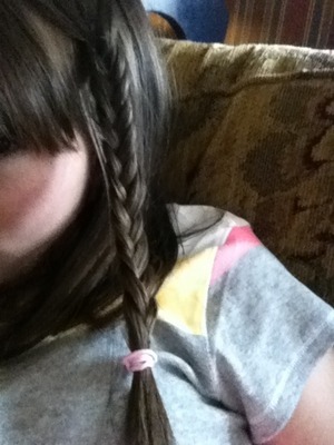 I know that this kinda looks like a French braid. No hate please!