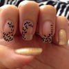 Gold and black leopard manicure