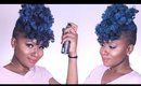 Blue Hair Tutorial| Big Chop Hair Braid Out on Tapered Cut Using Spray On Color