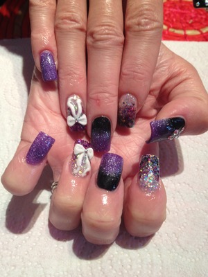3 d ribboned freehand now with glitter fade 