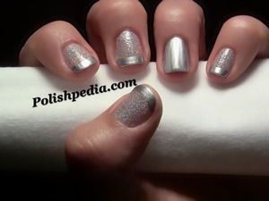 I am really loving this design.  I have been wearing it for two days now and I can't get enough of it!  Watch the video tutorial @ http://polishpedia.com/glitter-french-tip-nail-art.html & See what products I used there.