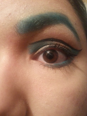 was trying out bold looks for music festivals and came up with this :) used the Wet n Wild "Blue Had Me at Hello" with the cyan blue eyelid eyeshadow 