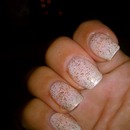 Nude glitter nails