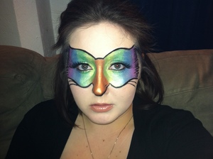 This was my Halloween mask. I did it all using loose NYX pigments and L'Oreal gel liner!