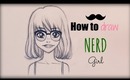 Nerd Girl Draw tutorial - Come disegnare una ragazza con gli occhiali