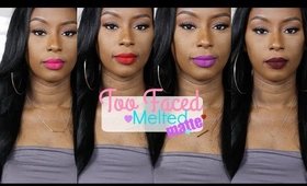 New TooFaced Melted Liquified Matte Longwear Lipstick|Swatches&Try On