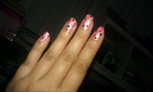 pretty in pink polka dot nail art