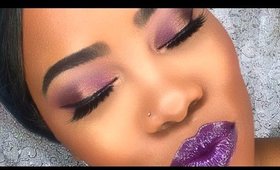 Purple and gold eyes, purple lips | day 12