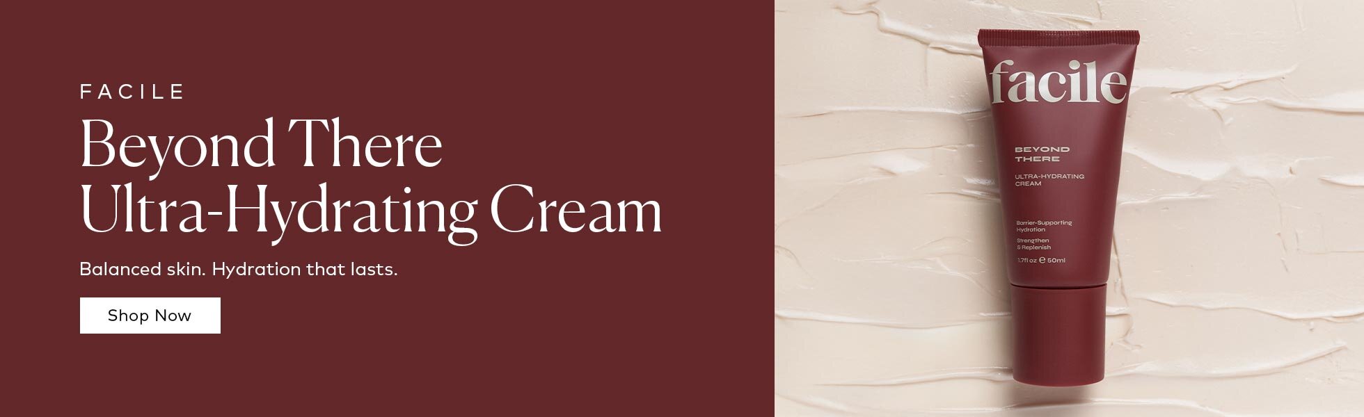 Breathable, yet deeply nourishing—this cloud-like cream reinforces the skin barrier and delivers lasting hydration. Shop the Facile Beyond There Ultra-Hydrating Cream at Beautylish.com