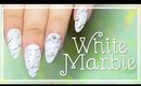 White Marble nail art