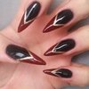 Red and black stiletto nails