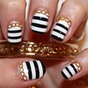 Fashion Inspired Nails: Stripes and Chunky Necklace