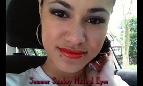 Summer Smokey Neutral Eyes & Bold Orange Lips: Full Face Tutorial