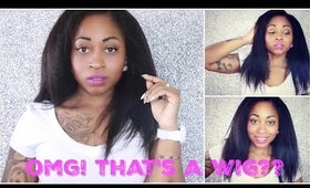 REALISTIC WOC HAIR | Italian Yaki / Kinky Straight  Lace Front Wig Review ft YesAfrican