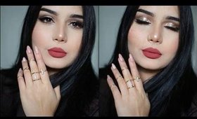 مكياج سهرة ذهبي  || Gold Glitter Makeup