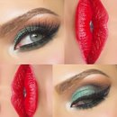 Green Glitter and Red Lips